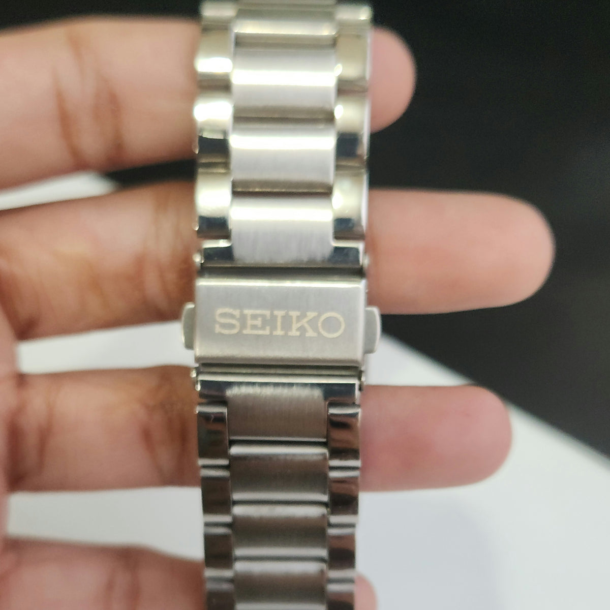 MOD Seiko Slim Rectangular Quartz Black Face Bracelet Men's Wrist Watch J93