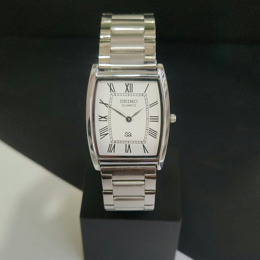 MOD Seiko Slim Barrel Quartz White Face Bracelet Men's Wrist Watch J96