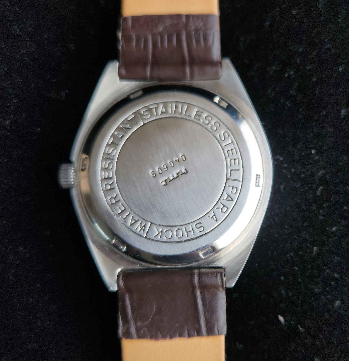 Vintage Original HMT Jayanth Hand Winding 17 Jewels Golden Face Brown Leather Strap Men's Wrist Watch J99