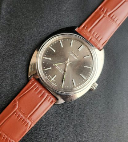 Vintage Original HMT Kohinoor Hand Winding 17 Jewels Grey Face Tan Leather Strap Men's Wrist Watch J101