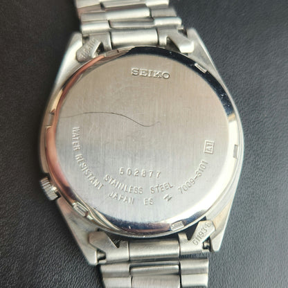 Vintage 1985 Original Seiko 5 Automatic 7009-3101 Golden Face 17 Jewels Day-Date Japanese Men's Wrist Watch J104