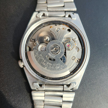 Vintage 1970 Original Seiko 5 Automatic 7019-8180 Black Face 17 Jewels Day-Date Japanese Men's Wrist Watch J105