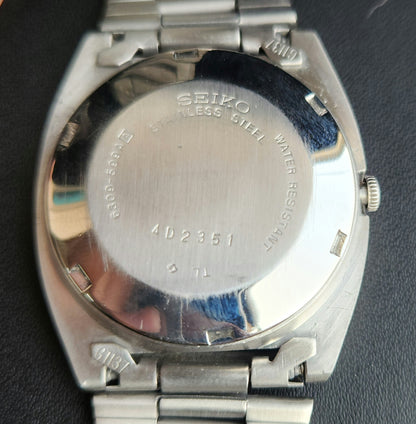 Vintage 1970 Original Seiko 5 Automatic 6309-599A Grey Face 17 Jewels Day-Date Japanese Men's Wrist Watch J107