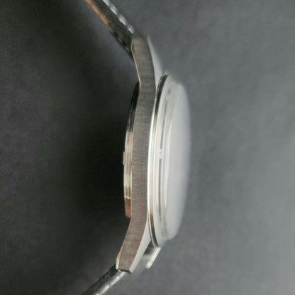 Vintage MOD HMT Janata Bangla Hand Winding 17 Jewels Yellow Face Black Leather Strap Men's Wrist Watch K15