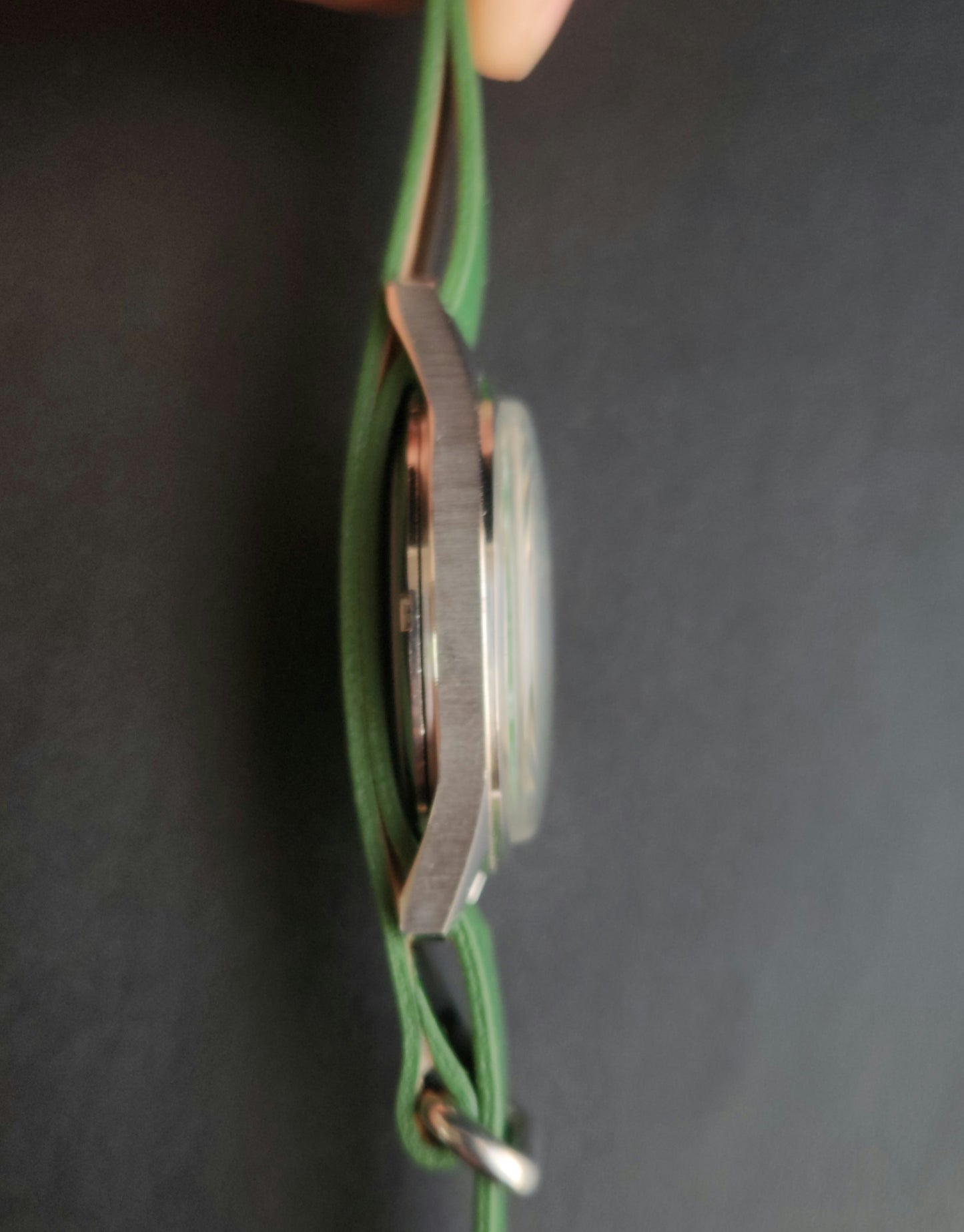 Vintage MOD HMT Janata Bangla Hand Winding 17 Jewels Green Face Green Nato Leather Strap Men's Wrist Watch K13