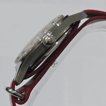 Vintage MOD HMT Janata B.R .Ambedkar Hand Winding 17 Jewels Red Face Red Nato Leather Strap Men's Wrist Watch K18