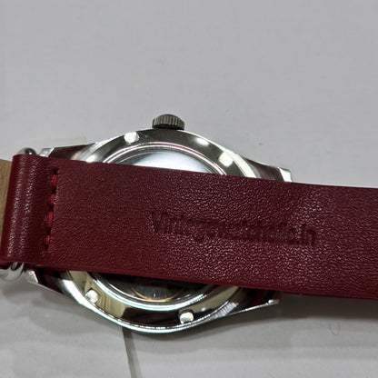 Vintage MOD HMT Janata B.R .Ambedkar Hand Winding 17 Jewels Red Face Red Nato Leather Strap Men's Wrist Watch K18