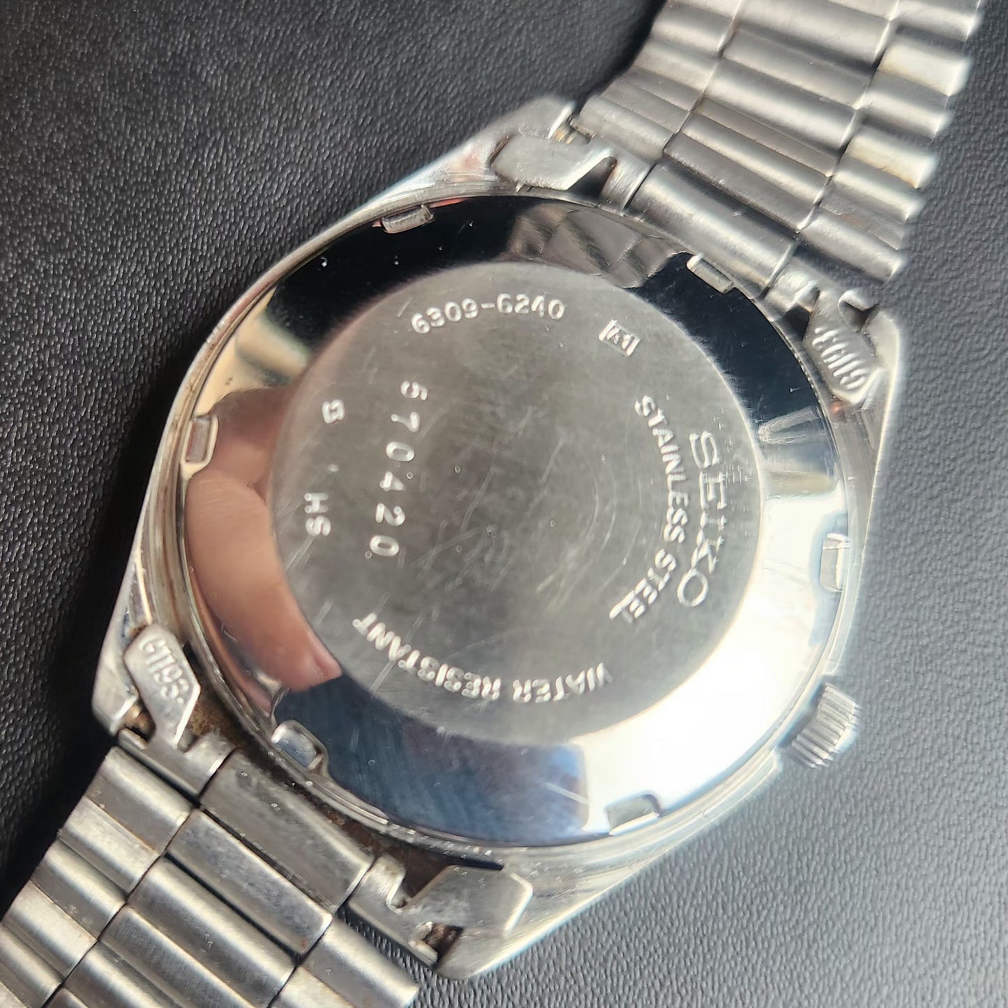Vintage 1985 Original Seiko 5 Automatic 6309-6240 White Face 17 Jewels Day-Date Japanese Men's Wrist Watch S13