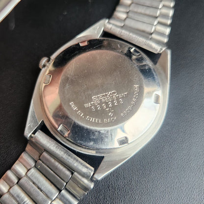 Vintage 1985 Original Seiko 5 Automatic 6309-5820 Black Face 17 Jewels Day-Date Japanese Men's Wrist S14