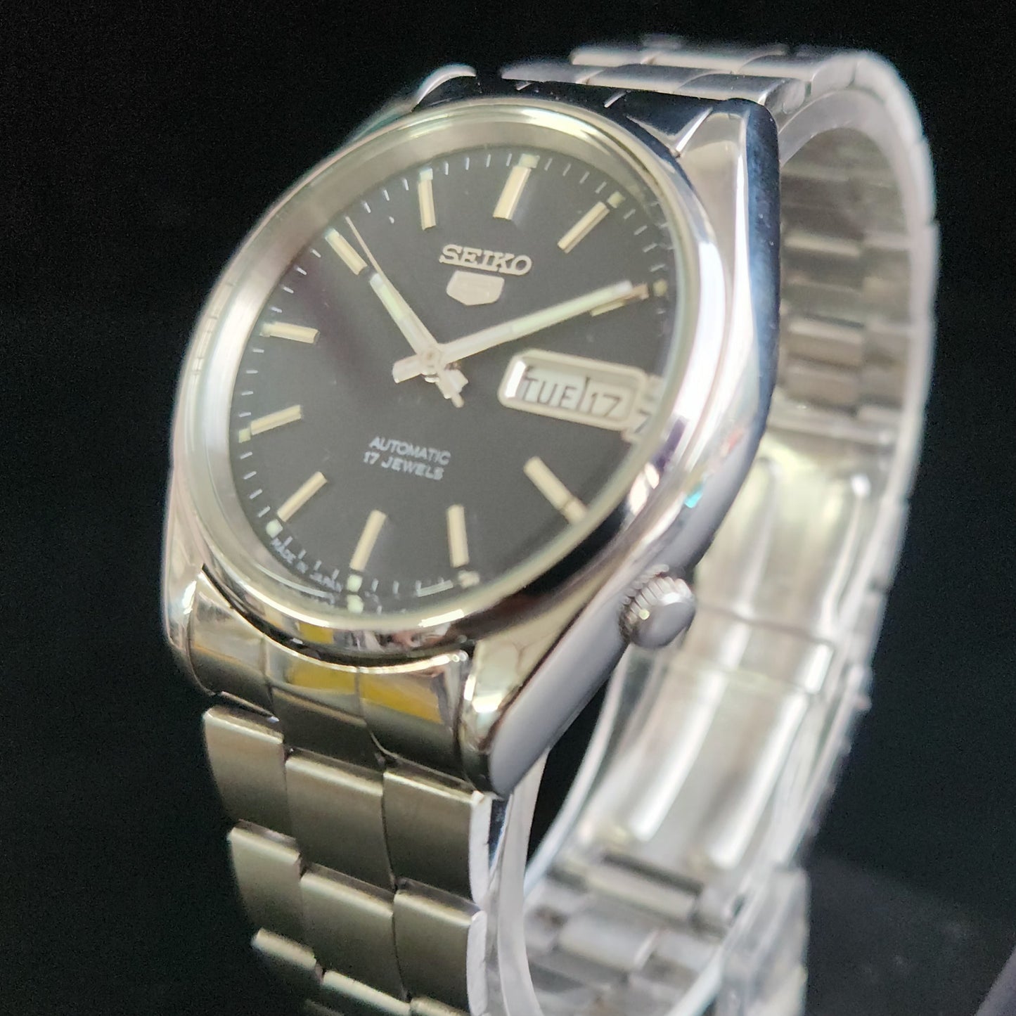 vintage 1985 0riginal Seiko 5 Automatic 6309-8900 Blue Face 21 Jewels Day-Date Japanese Men's Wrist Watch S15