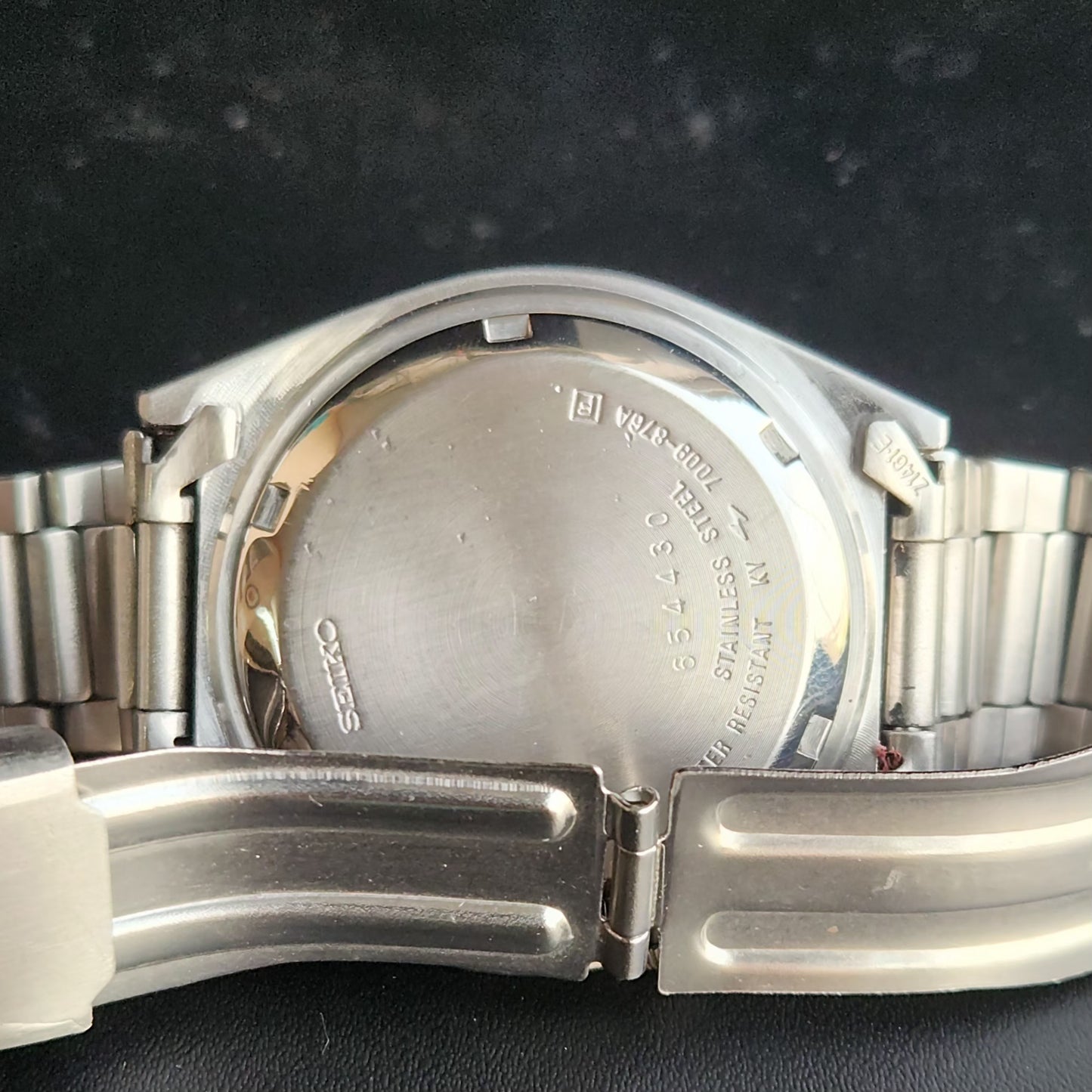 Vintage 1985 Original Seiko 5 Automatic 7009-876A Silver Face 17 Jewels Day-Date Japanese Men's Wrist Watch S17