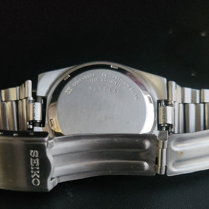 Vintage 1997 Original Seiko 5 Automatic 7S26-3100 Grey Face 21 Jewels Day-Date Japanese Men's Wrist Watch S26