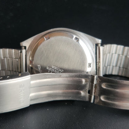 Vintage 1985 Original Seiko 5 Automatic 7009-8761 Grey Face 17 Jewels Day-Date Japanese Men's Wrist Watch S30