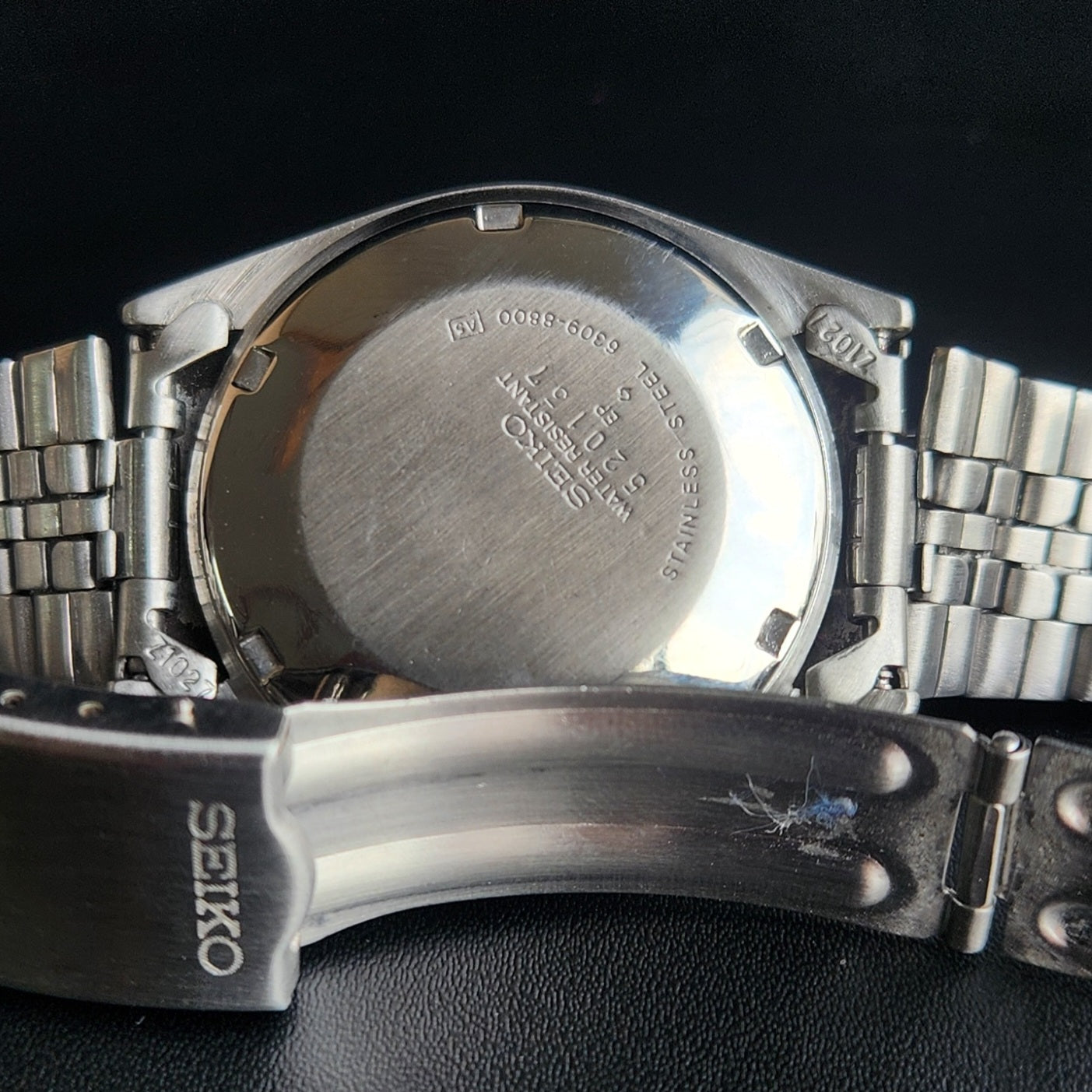 Vintage 1985 Original Seiko 5 Automatic 6309-8800 Grey Face 17 Jewels Day-Date Japanese Men's Wrist Watch S33