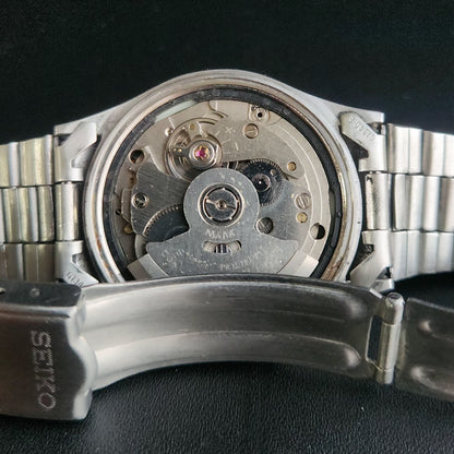 Vintage 1969 Original Seiko 5 Automatic 7019-8180 Black Face 21 Jewels Day-Date Japanese Men's Wrist Watch S36