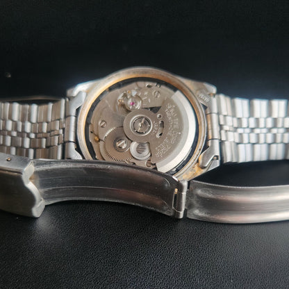 Vintage 1997 Original Seiko 5 Automatic 7S26-6030 Golden Face 21 Jewels Day-Date Japanese Men's Wrist Watch S40