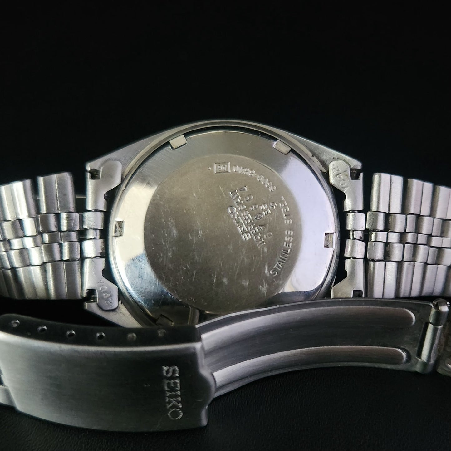 Vintage 1976 Original Seiko 5 Automatic 6309-8840 Black Face 17 Jewels Day-Date Japanese Men's Wrist Watch