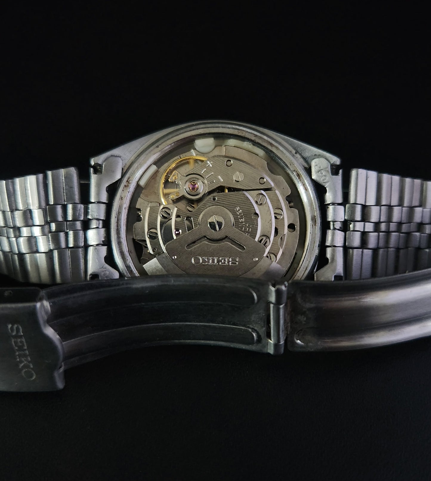 Vintage 1976 Original Seiko 5 Automatic 6309-8840 Black Face 17 Jewels Day-Date Japanese Men's Wrist Watch