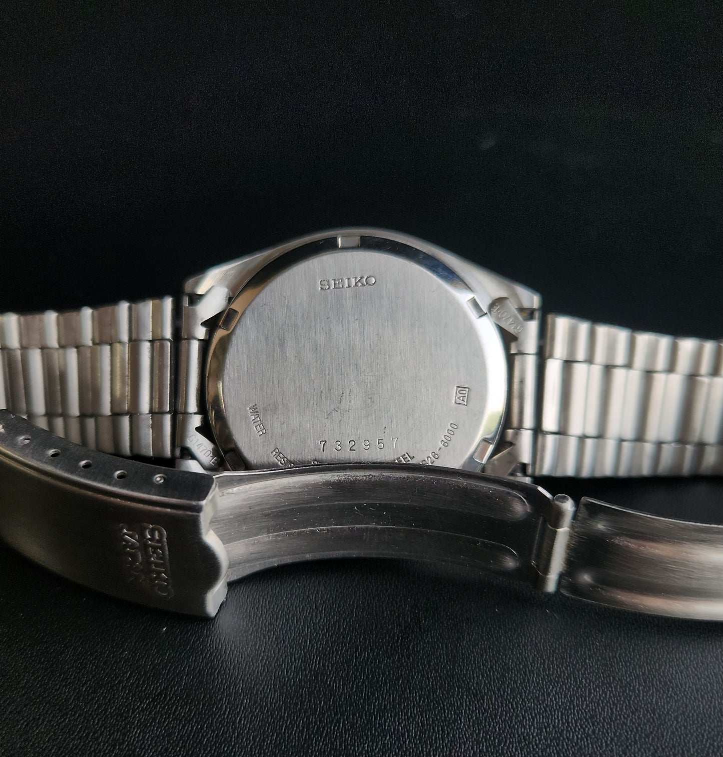 Vintage 1997 Original Seiko 5 Automatic 7S26-8000 Blue Face 21 Jewels Day-Date Japanese Men's Wrist Watch S51