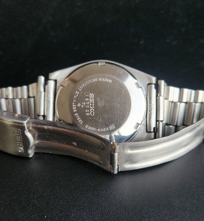 Vintage 1981 Original Seiko 5 Automatic 6309-602A Blue Face 17 Jewels Day-Date Japanese Men's Wrist Watch S64