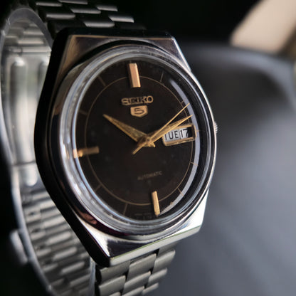 Vintage 1984 Original Seiko 5 Automatic 6309-8930 Brown Face 17 Jewels Day-Date Japanese Men's Wrist Watch S79