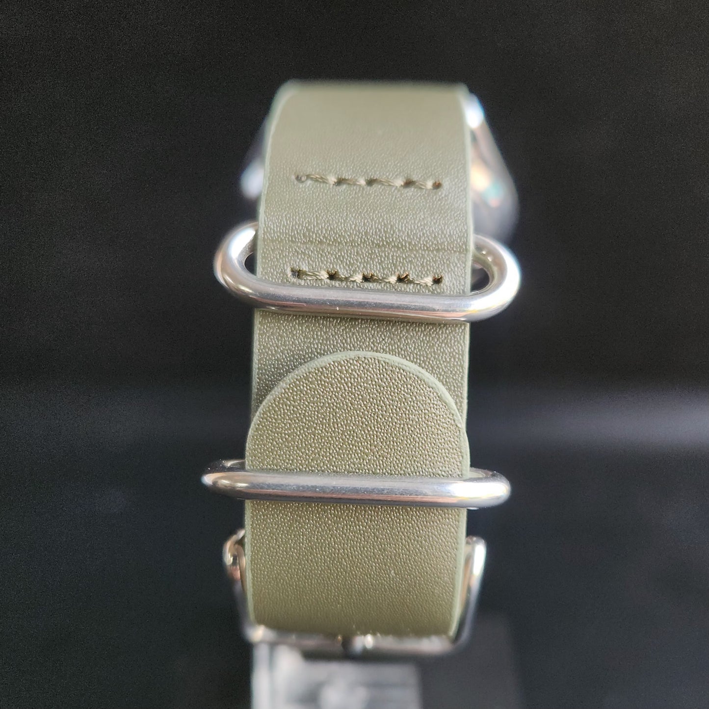 Vintage Mod Seiko 5 Automatic 17 Jewels Cal. 7009 Green Face Green Nato Leather Band Day-Date Men's Wrist Watch SK