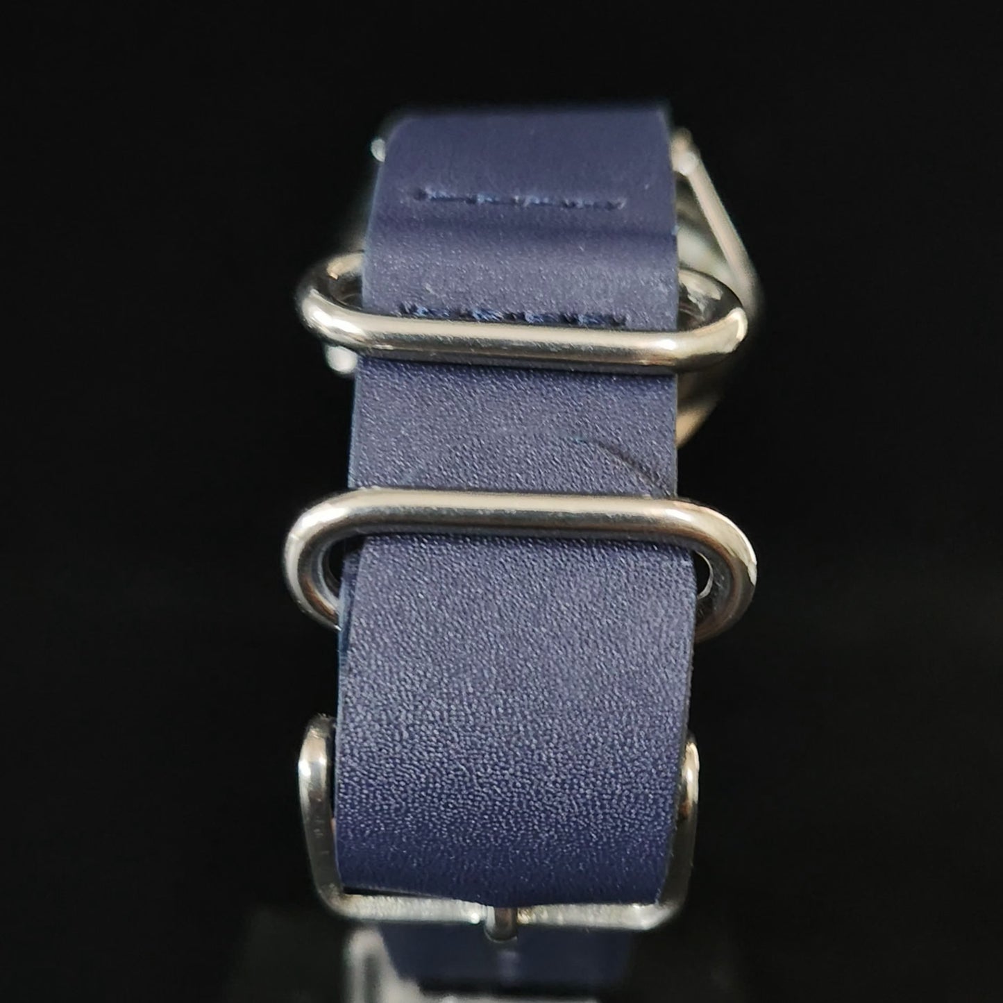 Vintage Mod Seiko 5 Automatic 17 Jewels Cal. 7009 Blue Face Blue Nato Leather Band Day-Date Men's Wrist Watch Sk