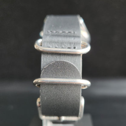 Vintage Mod Seiko 5 Automatic 17 Jewels Cal. 7009 Turquoise Face Black Nato Leather Band Day-Date Men's Wrist Watch Sk