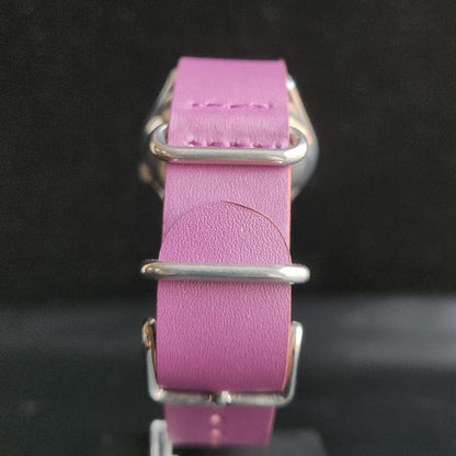 Vintage Mod  Seiko 5 Automatic 17 Jewels Cal. 7009 Purple Face Purple Nato Leather Band Day-Date Men's Wrist Watch Sk