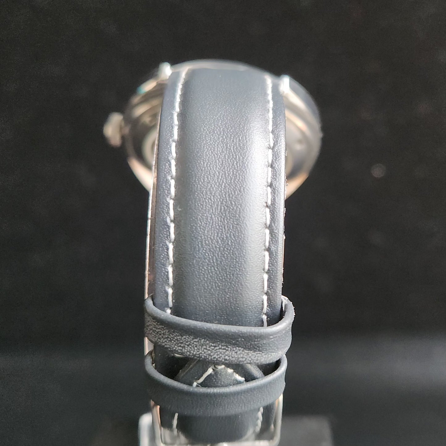 Vintage Mod HMT Kohinoor Devanagari Hand Winding 17 Jewels Black Face Black Croco Leather Strap Men's Wrist Watch S85