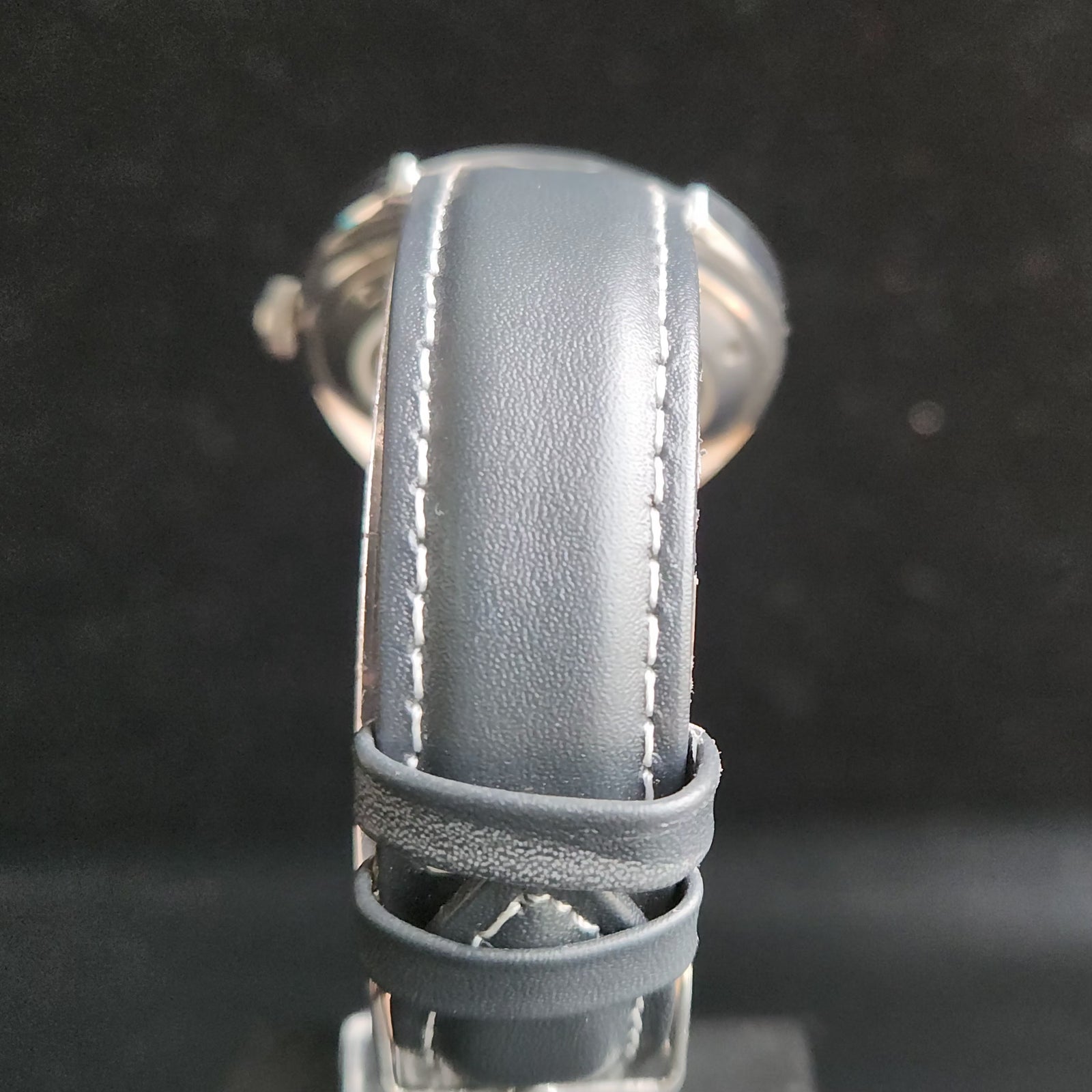 Vintage Mod HMT Kohinoor Devanagari Hand Winding 17 Jewels Black Face Black Croco Leather Strap Men's Wrist Watch S85