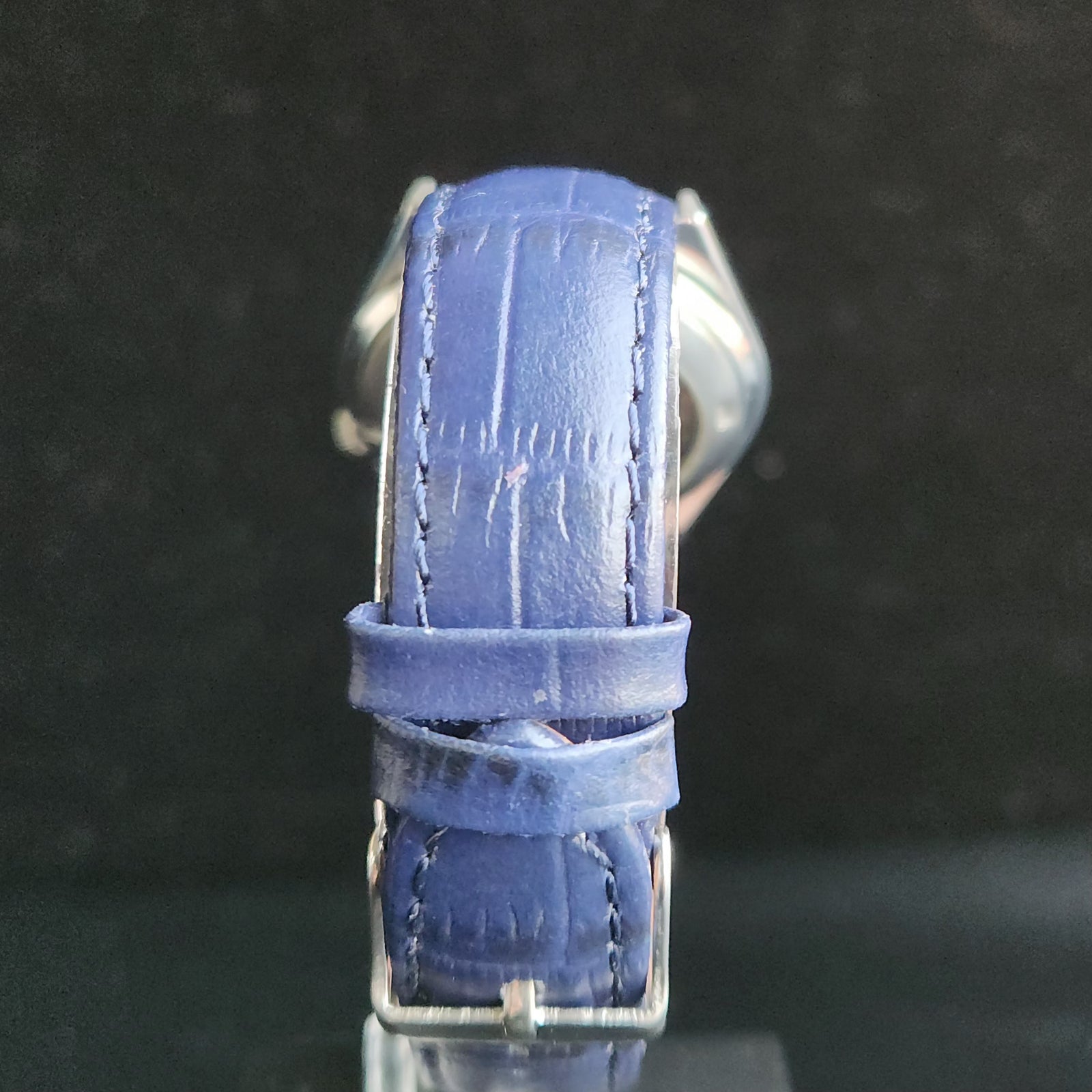 Vintage Mod  Seiko 5 Automatic 17 Jewels Cal. 7009 Blue Face Blue Leather Band Day-Date Men's Wrist Watch Sk