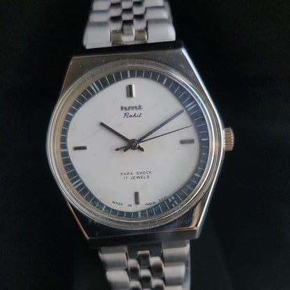 Vintage Original HMT Rohit Hand Winding 17 Jewels White Face Jubliee Bracelet Men's Wrist Watch S98