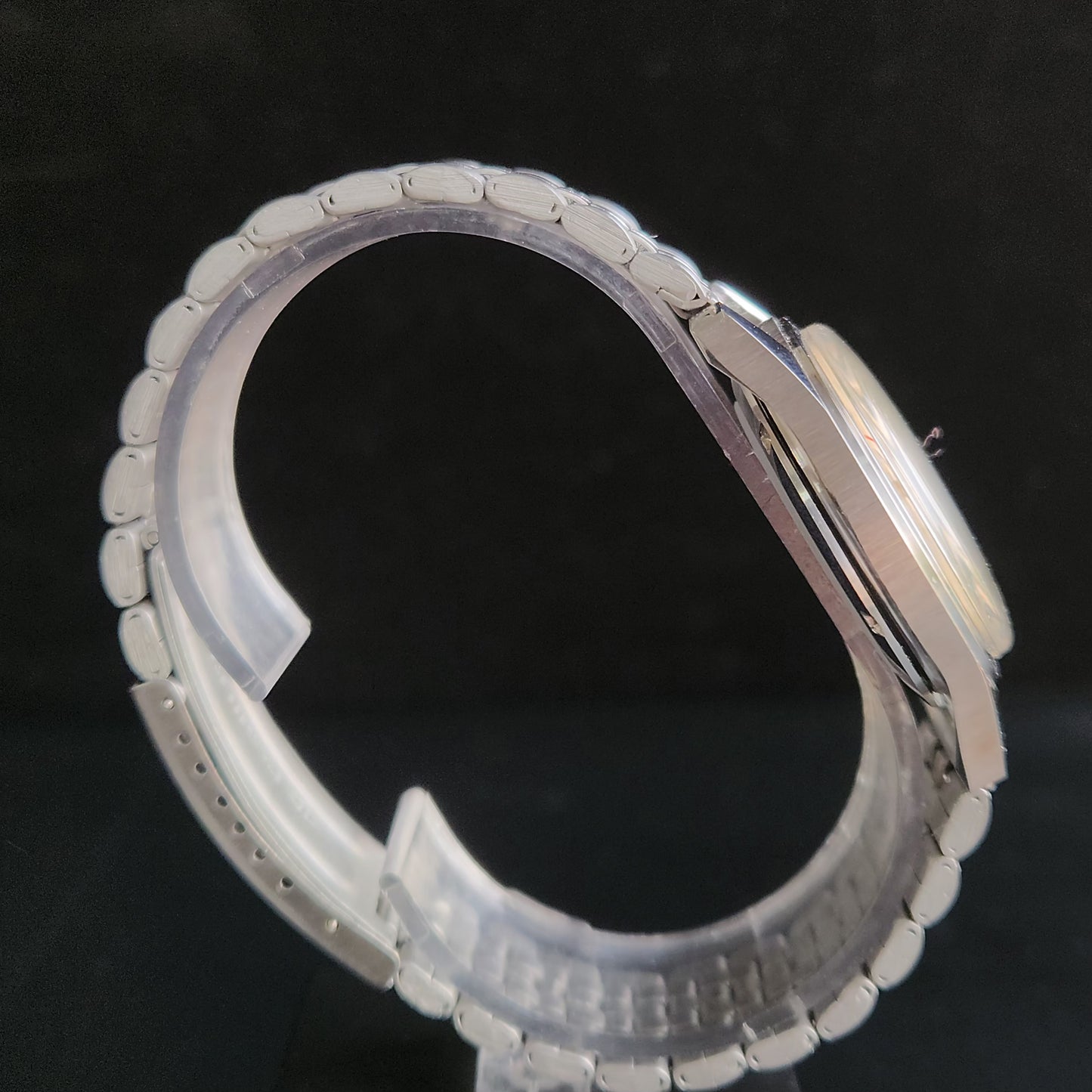 Vintage HMT Janata Devanagari Hand Winding 17 Jewels Gold Face Jubilee Bracelet Men's Wrist Watch S`107