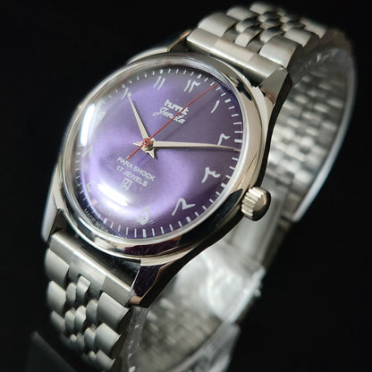 Vintage MOD HMT Janata Arabic/Urdu Hand Winding 17 Jewels White face Jubliee Bracelet  Men's Wrist Watch S103