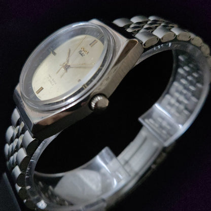 Vintage Original HMT Rohit Hand Winding 17 Jewels Gold Face Jubliee Bracelet Men's Wrist Watch S100