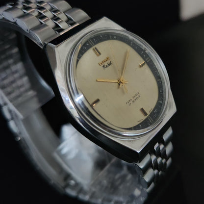 Vintage Original HMT Rohit Hand Winding 17 Jewels Gold Face Jubliee Bracelet Men's Wrist Watch S100