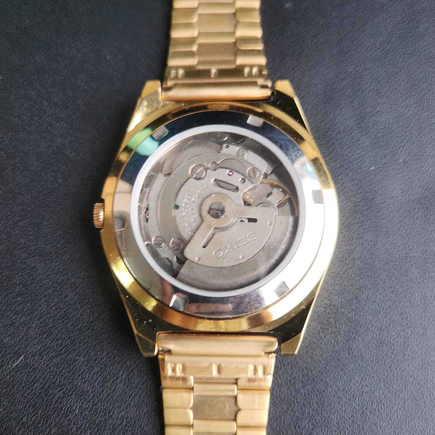 Vintage MOD Seiko 5 Gold Plated Automatic 17 Jewels Cal. 6309 White Face Men's Wrist Watch S131