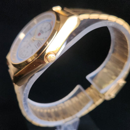 Vintage MOD Seiko 5 Gold Plated Automatic 17 Jewels Cal. 6309 White Face Men's Wrist Watch S134