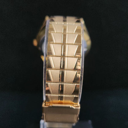 Vintage MOD Seiko 5 Gold Plated Automatic 17 Jewels Cal. 6309 Black Face Men's Wrist Watch S142