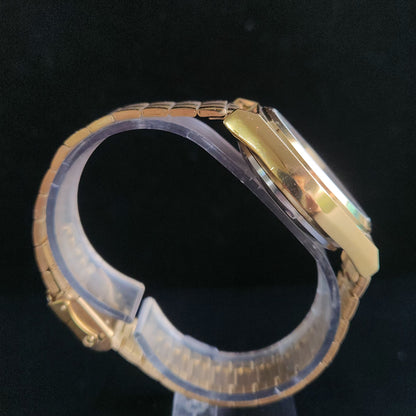 Vintage MOD Seiko 5 Gold Plated Automatic 17 Jewels Cal. 6309 Black Face Men's Wrist Watch S141