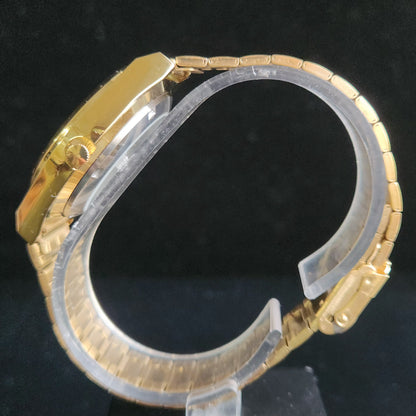 Vintage MOD Seiko 5 Gold Plated Automatic 17 Jewels Cal. 6309 Green Face Men's Wrist Watch S132