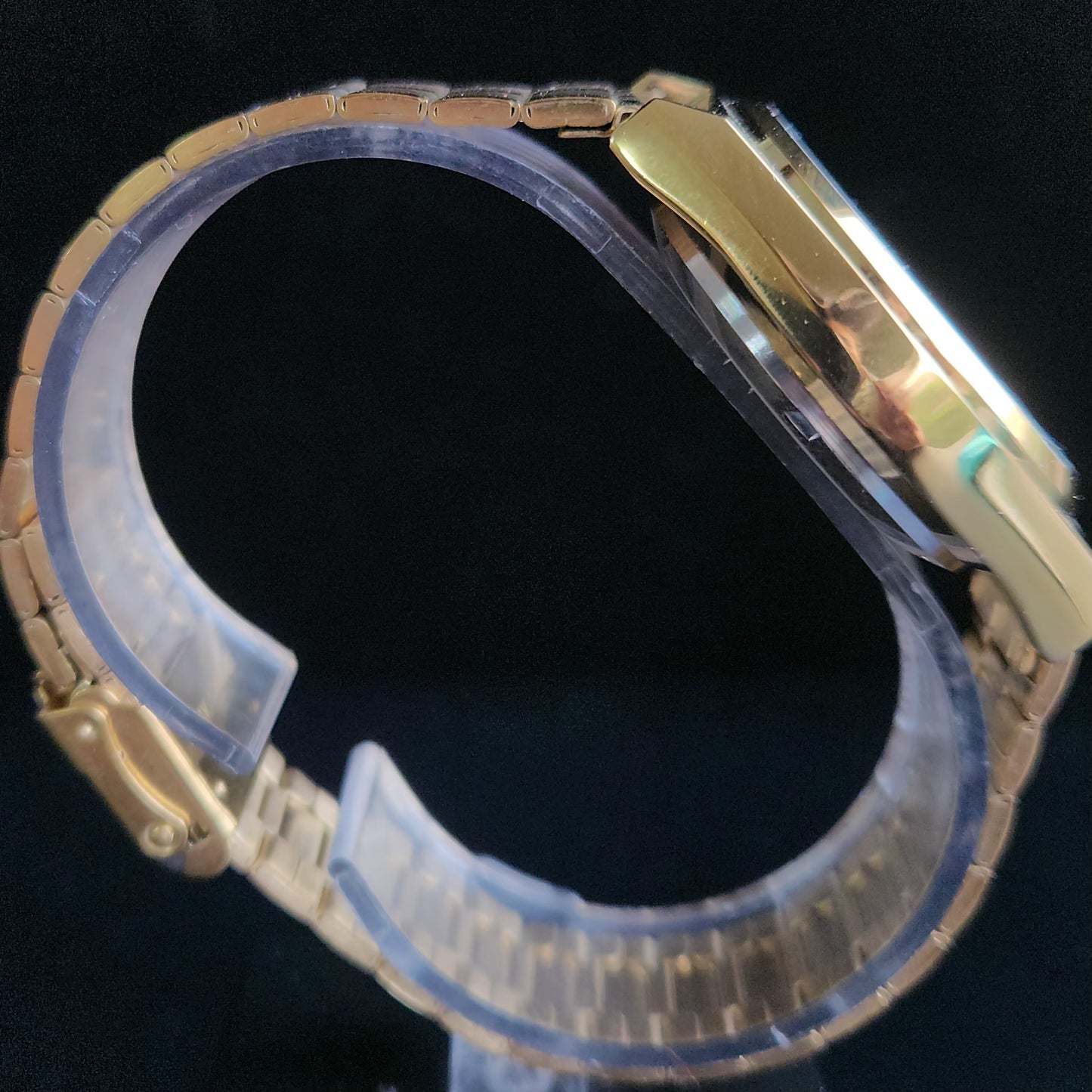 Vintage MOD Seiko 5 Gold Plated Automatic 17 Jewels Cal. 6309 Green Face Men's Wrist Watch S132