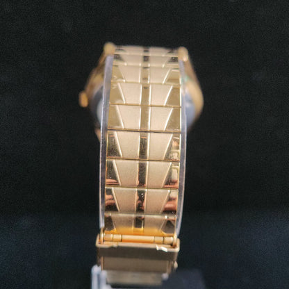 Vintage MOD Seiko 5 Gold Plated Automatic 17 Jewels Cal. 6309 Black Face Men's Wrist Watch S136