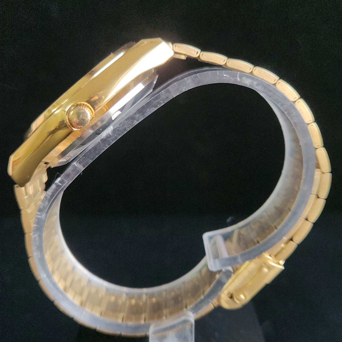 Vintage MOD Seiko 5 Gold Plated Automatic 17 Jewels Cal. 6309 Black Face Men's Wrist Watch S137