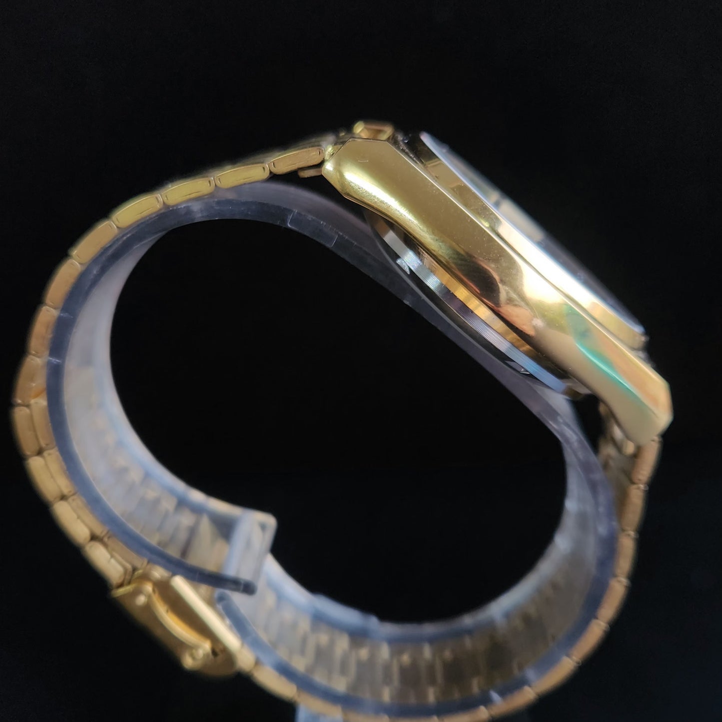 Vintage MOD Seiko 5 Gold Plated Automatic 17 Jewels Cal. 6309 Black Face Men's Wrist Watch S137
