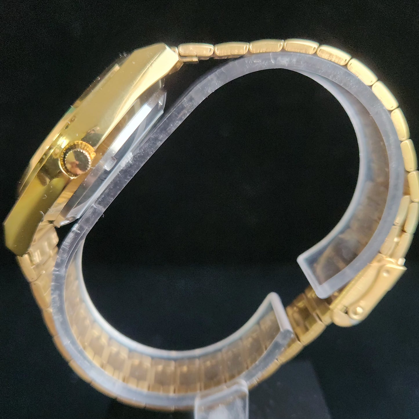 Vintage MOD Seiko 5 Gold Plated Automatic 17 Jewels Cal. 6309 Black Face Men's Wrist Watch S138