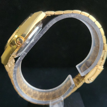 Vintage MOD Seiko 5 Gold Plated Automatic 17 Jewels Cal. 6309 Black Face Men's Wrist Watch S138