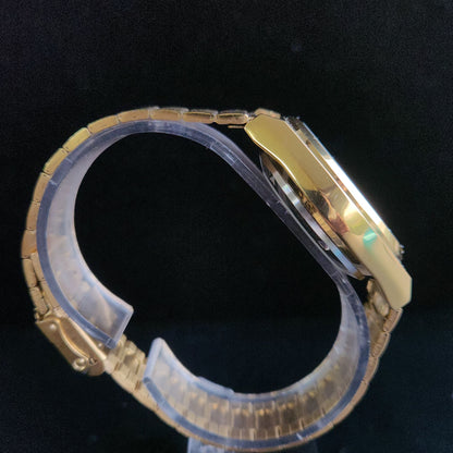 Vintage MOD Seiko 5 Gold Plated Automatic 17 Jewels Cal. 6309 Black Face Men's Wrist Watch S138