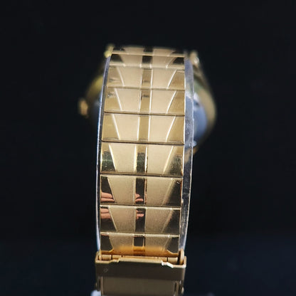 Vintage MOD Seiko 5 Gold Plated Automatic 17 Jewels Cal. 6309 Black Face Men's Wrist Watch S139